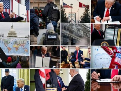 صور بارزة من أول 100 يوم من رئاسية دونالد ترمب للولايات المتحدة عام 2025 - بلومبرغ