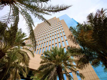 المبنى التجاري الذي يضم مكاتب السوق المالية السعودية، المعروفة أيضاً باسم \"تداول\"، في الرياض، المملكة العربية السعودية. - المصدر: بلومبرغ