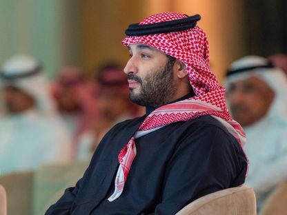 الأمير محمد بن سلمان، ولي العهد السعودي، خلال حضوره حفل الإعلان عن الحزمة الأولى من مشاريع الشركات الكبرى (شريك) في الرياض. المملكة العربية السعودية. 1 مارس 2023 - المصدر: واس