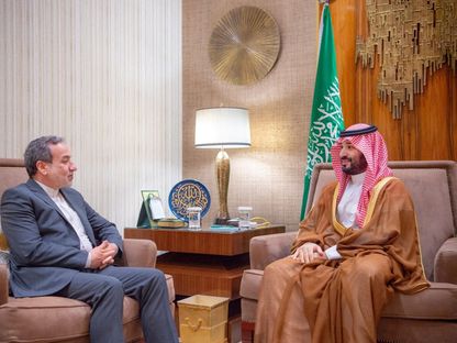 ولي العهد السعودي الأمير محمد بن سلمان يستقبل وزير الخارجية الإيراني عباس عراقجي في الرياض، المملكة العربية السعودية، 9 أكتوبر 2024 - وكالة الأنباء السعودية