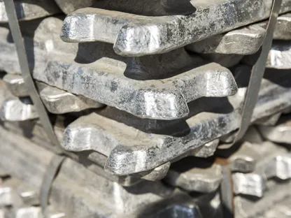 سبائك ألمنيوم على جانب الطريق قرب مخزن المواد الوطنية الصينية والنقل في ووشي، الصين - المصدر: بلومبرغ