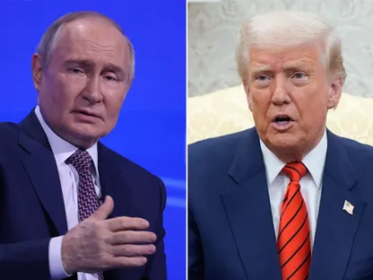 صورة مركبة للرئيسين الأميركي دونالد ترمب والروسي فلاديمير بوتين - بلومبرغ