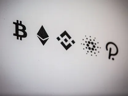 شعارات عملات \"بتكوين\"، و\"إيثريوم\"، و\"بينانس كوين\"، و\"كاردانو\"، و\"بولكادوت\" - المصدر: بلومبرغ