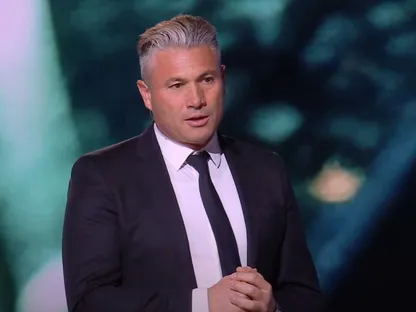 طارق أمين، الرئيس التنفيذي لشركة \"هيوماين\" السعودية للذكاء الاصطناعي خلال المنتدى الاستثماري السعودي الأميركي في الرياض، المملكة العربية السعودية (13 مايو 2025) - الشرق