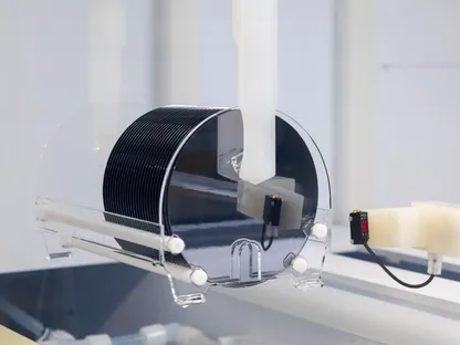 رقاقات أشباه الموصلات المصنوعة من السيليكون تمر عبر آلة تنظيف كيميائي رطبة في أحد مصانع \"نيكسبيريا\" (Nexperia) - بلومبرغ