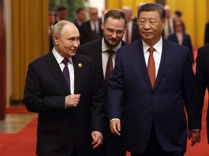 فلاديمير بوتين وشي جين بينغ في بكين، 16 مايو 2024 - المصدر: بلومبرغ