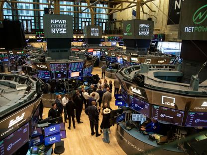 متعاملون في قاعة التداول ببورصة نيويورك (NYSE) في نيويورك، الولايات المتحدة، يوم الجمعة 9 يونيو 2023. - المصدر: بلومبرغ