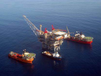 منصة لاستخراج الغاز الطبيعي في حقل تمار الإسرائيلي البحري  - المصدر: بلومبرغ