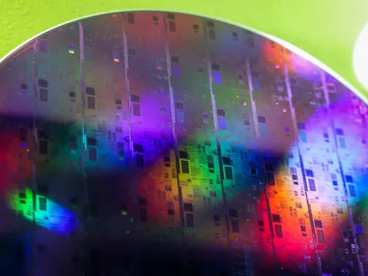 رقاقة إلكترونية من السيليكون. تسعى تايوان للحصول على معاملة تفضيلية لقطاع أشباه الموصلات من |دارة الرئيس دونالد ترمب. - بلومبرغ