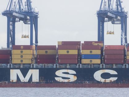 سفينة الحاويات \"ماريانا\" التابعة لشركة \"إم إس سي\"، راسية في ميناء \"فيليكستو\"، بالمملكة المتحدة، بتاريخ 20 يناير 2022 - المصدر: بلومبرغ