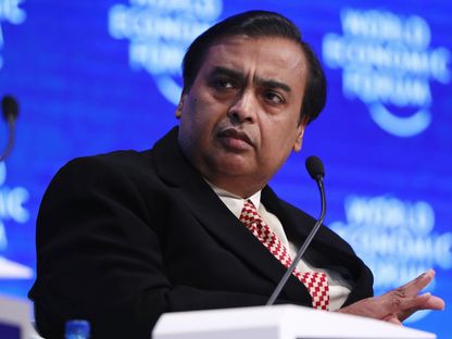 \"موكيش أمباني\" (Mukesh Ambani). - المصور: Simon Dawson/Bloomberg