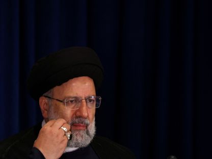 الرئيس الإيراني إبراهيم رئيسي على هامش مؤتمر صحفي في الأمم المتحدة. 20 سبتمبر 2023 - المصدر: رويترز