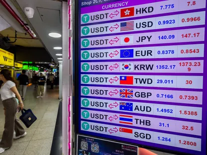 أسعار عملة تيثر مقابل العملات العالمية في إحدى منصات تداول العملات المشفرة في هونغ كونغ، الصين - بلومبرغ