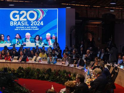 لويز إيناسيو لولا دا سيلفا، رئيس البرازيل، يتحدث خلال الإعلان عن تحالف عالمي ضد الجوع قبل اجتماع وزراء المالية ومحافظي البنوك المركزية لمجموعة العشرين في ريو دي جانيرو، البرازيل. 24 يوليو 2024 - بلومبرغ