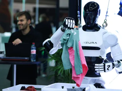 روبوت يؤدي مهام متعددة في آن واحد في معرض الابتكار للجميع 2025 للإلكترونيات الاستهلاكية في برلين، ألمانيا - بلومبرغ