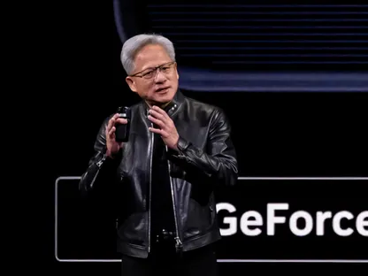 جينسن هوانغ خلال كلمته الرئيسية في مؤتمر \"Nvidia GTC\" في سان خوسيه، كاليفورنيا، في 16 مارس 2026 - بلومبرغ