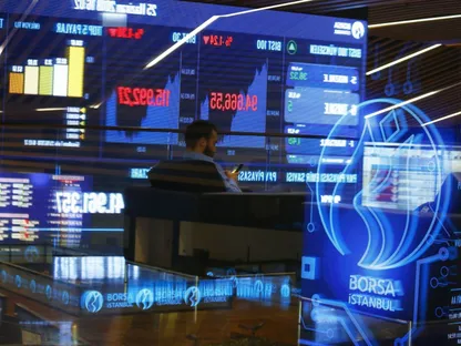 قاعة التداول في بورصة إسطنبول في تركيا - المصدر: بلومبرغ