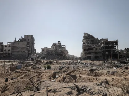 مناطق مدمرة في مدينة غزة، 19 أكتوبر 2025 - بلومبرغ