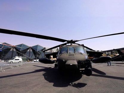 طائرة حربية ضمن معرض الدفاع الدولي في العاصمة الرياض. - المصدر: بلومبرغ
