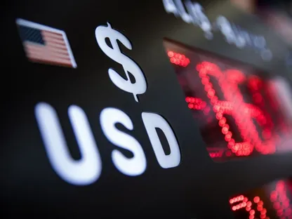لوحة رقمية تعرض سعر صرف الدولار الأميركي - المصدر: بلومبرغ