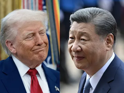 صورة مركبة للرئيس الأميركي دونالد ترمب والرئيس الصيني شي جين بينغ - بلومبرغ