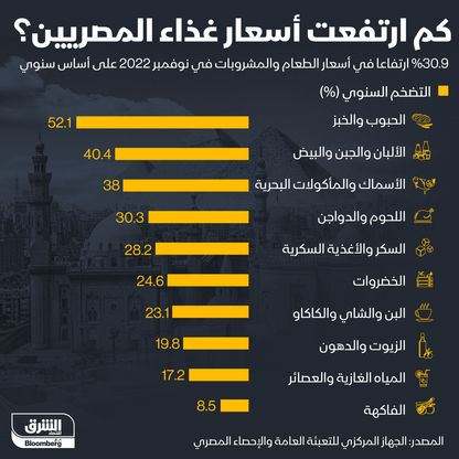 أسعار الغذاء في مصر - المصدر: الشرق