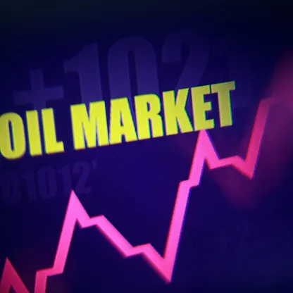 يظهر رسم بياني صاعد للأسهم وكلمات "سوق النفط" في هذه الصورة الملتقطة في 23 مارس 2026 - رويترز 