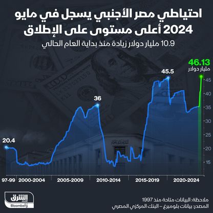 إنفوغراف: احتياطي مصر من العملات الأجنبية يسجل أعلى مستوى على الإطلاق