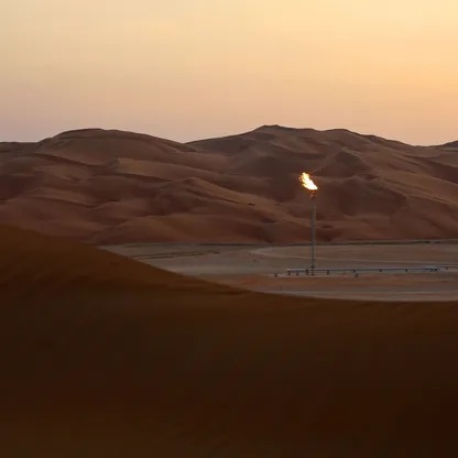 حقل تابع لشركة أرامكو في صحراء الربع الخالي في الشيبة، المملكة العربية السعودية - المصدر: بلومبرغ
