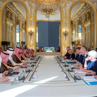 الاجتماع الأول لمجلس الشراكة الاستراتيجية السعودي-الفرنسي برئاسة ولي العهد السعودي الأمير محمد بن سلمان والرئيس الفرنسي إيمانويل ماكرون، 24 أغسطس 2026. - وكالة الأنباء السعودية