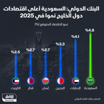 السعودية أعلى اقتصادات دول الخليج نمواً في 2025 وفق توقعات البنك الدولي - الشرق