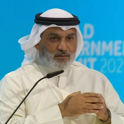 هيثم الغيص الأمين العام لمنظمة "أوبك" خلال مشاركته في إحدى جلسات "القمة العالمية للحكومات" في دبي، يوم 13 فبراير 2024 - المصدر: بلومبرغ