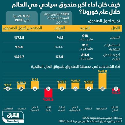 إنفوغراف.. كيف كان أداء أكبر صندوق سيادي بالعالم في عام الوباء؟