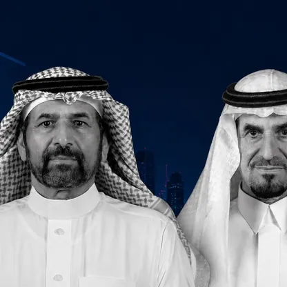 صورة مدمجة للشقيقين مطلق الغويري، رئيس مجلس الإدارة (يمين) وطراد الغويري، نائب رئيس مجلس الإدارة (المصدر: موقع الشركة والشرق) - الشرق