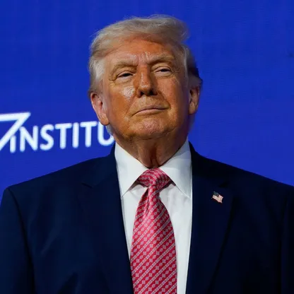 الرئيس الأميركي دونالد ترمب أثناء إلقاء كلمة في قمة الأولوية لمبادرة مستقبل الاستثمار "FII Priority" المنعقدة في ميامي، الولايات المتحدة الأميركية، في 27 مارس 2026 - رويترز 