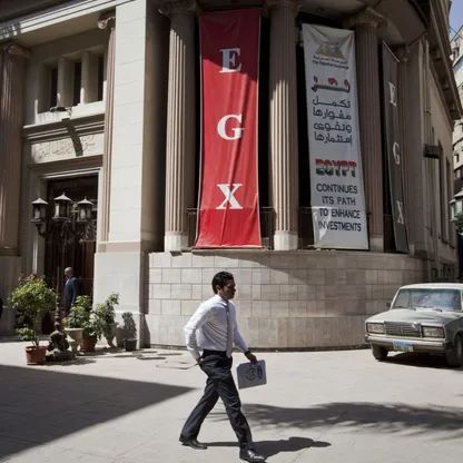 مواطن يسير أمام مقر البورصة المصرية بوسط القاهرة - المصدر: بلومبرغ