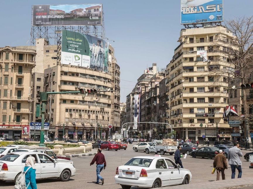 حركة المرور في ميدان التحرير في القاهرة، مصر - المصدر: بلومبرغ