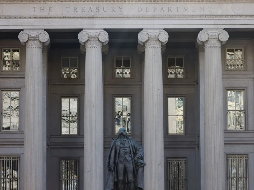 مبنى وزارة الخزانة الأميركية في واشنطن العاصمة - المصدر: بلومبرغ