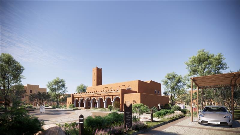 جامع على طراز العمارة النجدية الشرقية