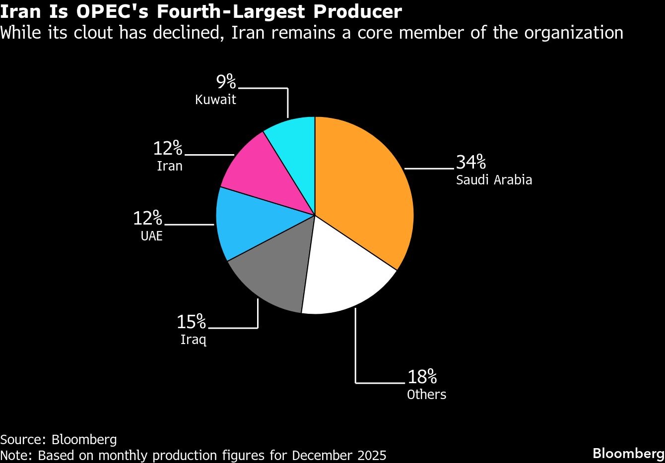 إيران من بين أكبر المنتجين في منظمة البلدان المصدرة للبترول (أوبك) - undefined