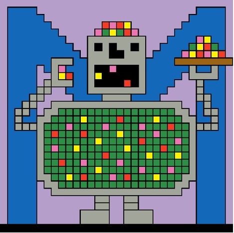 رسم تعبيري يحتوى على حرف M أول حرف كلمات قاموس الذكاء الاصطناعي مثل تعلم الآلة (Machine Learning)