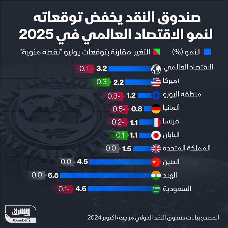 صندوق النقد يخفض توقعاته لنمو الاقتصاد العالمي في 2025